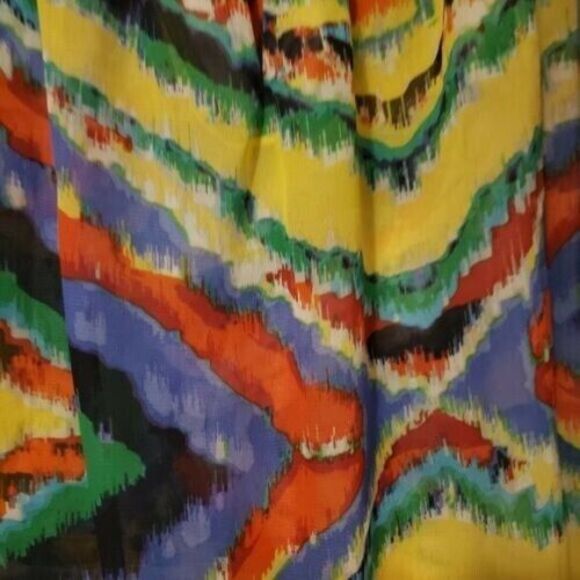 Sofia Womens Sz S Multicolor  Geometric Short Sleeve Blouse - Picture 7 of 8